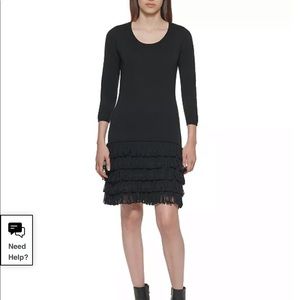 Calvin Klein tiered fringe dress